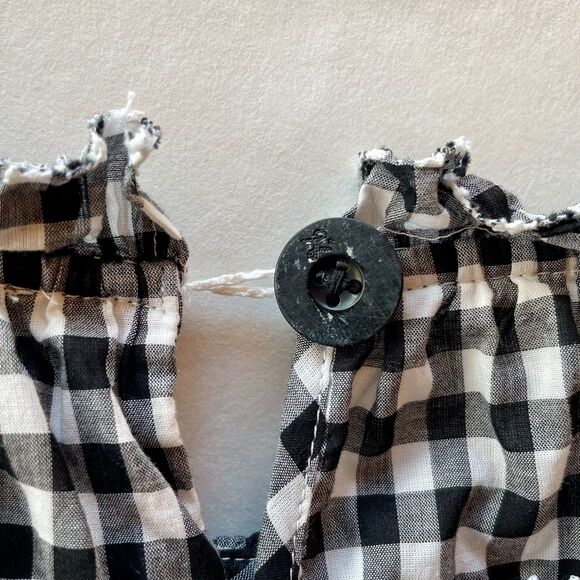 J.Crew Women's Daisy-Chain Peplum Top in Gingham in Black & White - Size L - Picture 7 of 15